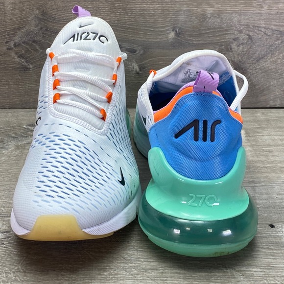 Nike Shoes Air Max 270 Mens 15 White Blue Orange AH8050-106 Running Sneakers - Picture 9 of 10